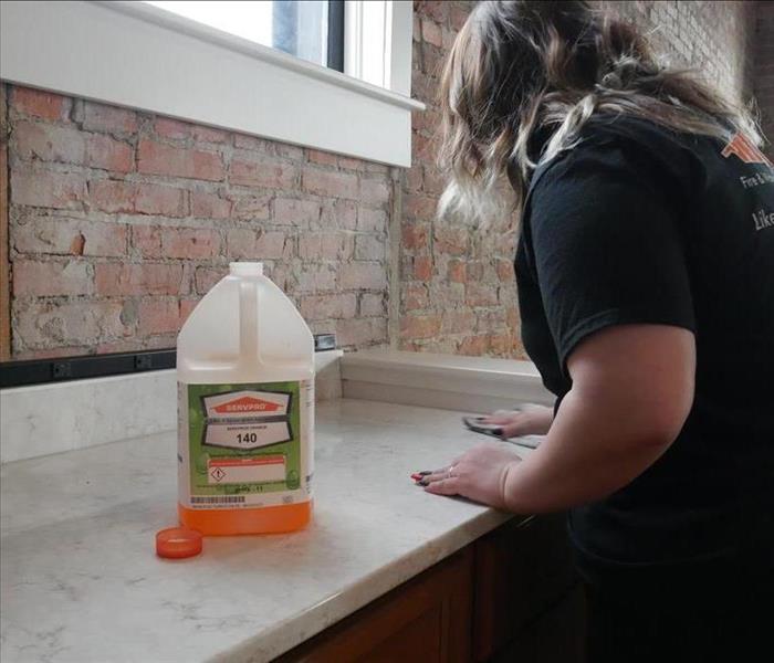 Technician using our SERVPRO Products to provide a deep clean