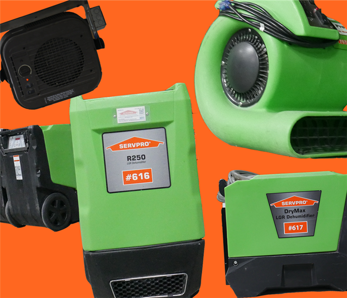 SERVPRO equipment ready to be placed on a job.